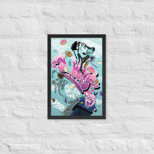 For The Love of Blue Donuts | Open Edition Framed Print