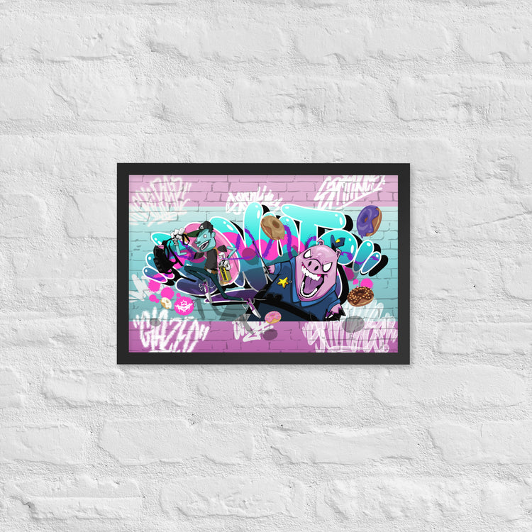 'Donut Hate' Blue | Open Edition Framed Print